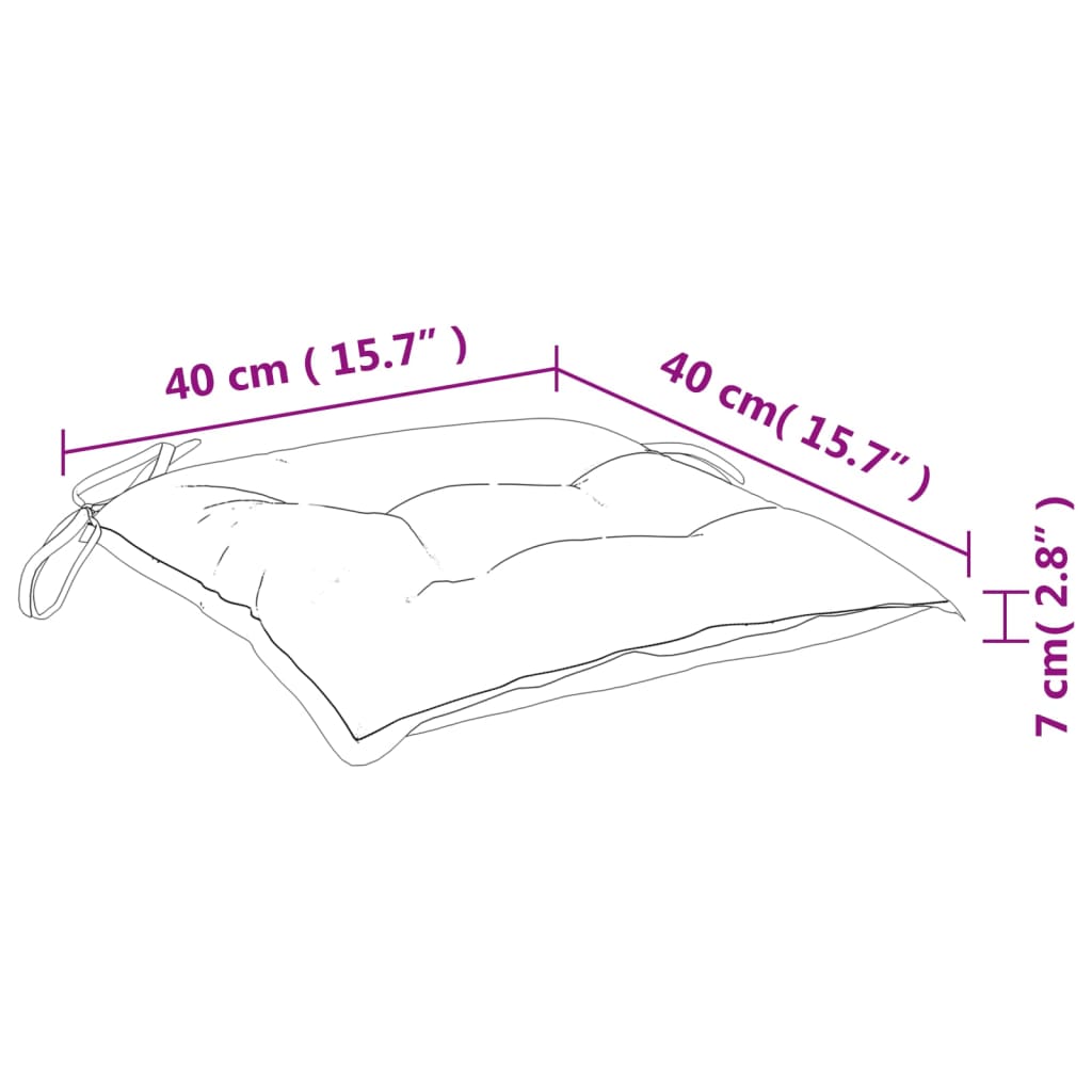 vidaXL Stólsessur 4 stk. Drappaðar 40x40x7 cm Oxfordefni