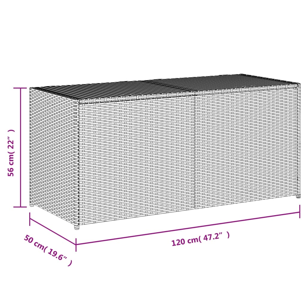 vidaXL Garðgeymslukassi Grár 283L Pólýrattan