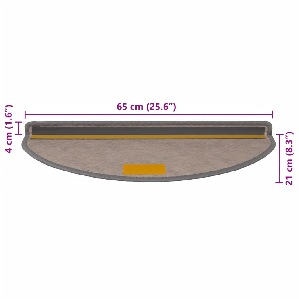 vidaXL Þrepamottur Sjálflímandi Sísalútlit 15 stk. 65x21x4 cm Platína