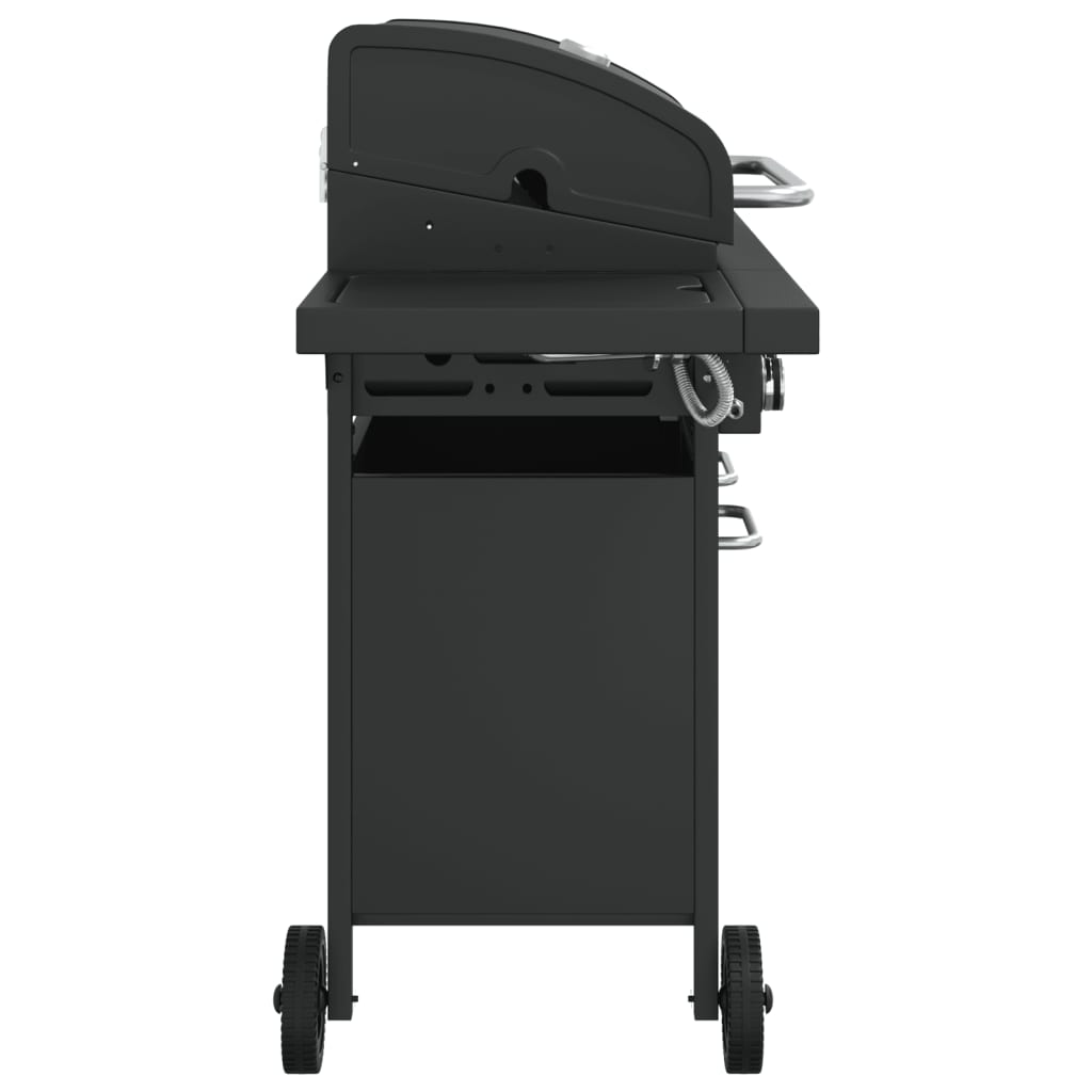 vidaXL Gasgrill með 7 Brennara Svartur Dufthúðuðu Stáli