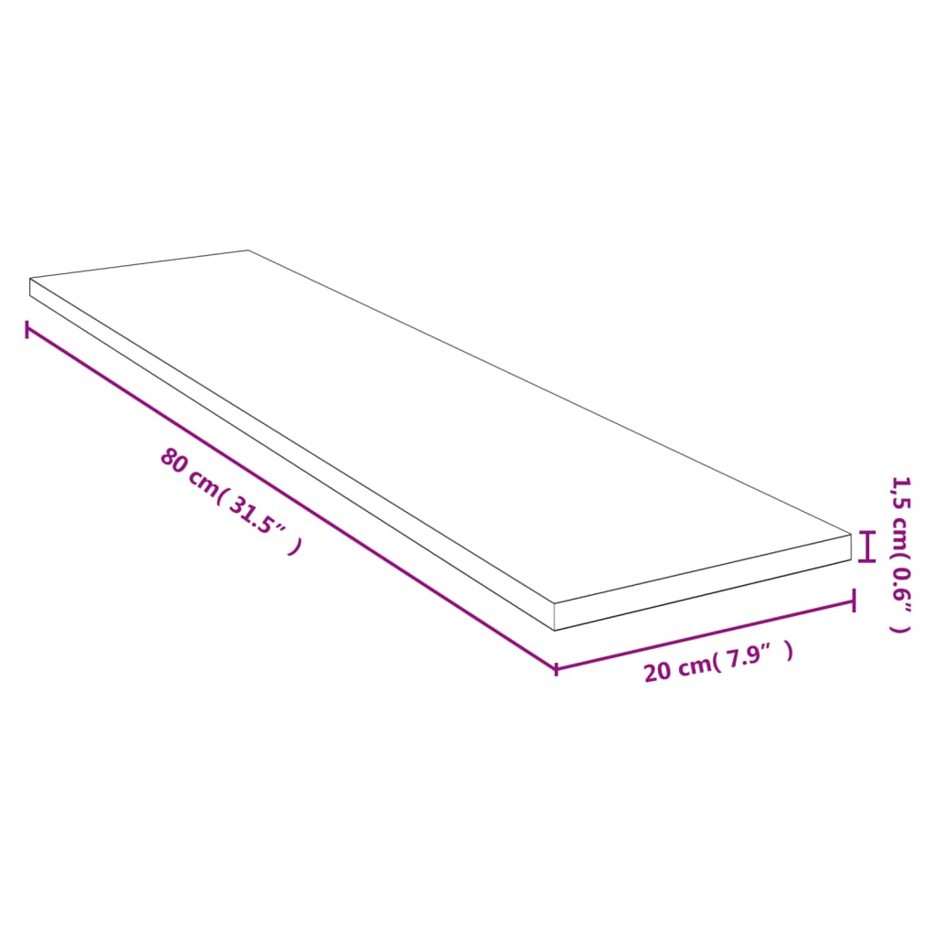 vidaXL Vegghilla 80x20x1,5 cm Bambus