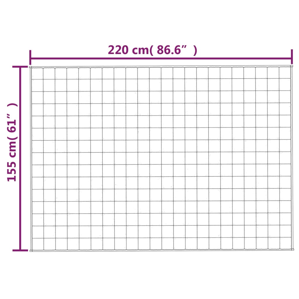 vidaXL Þyngdarteppi Grátt 155x220 cm 11 kg Efni