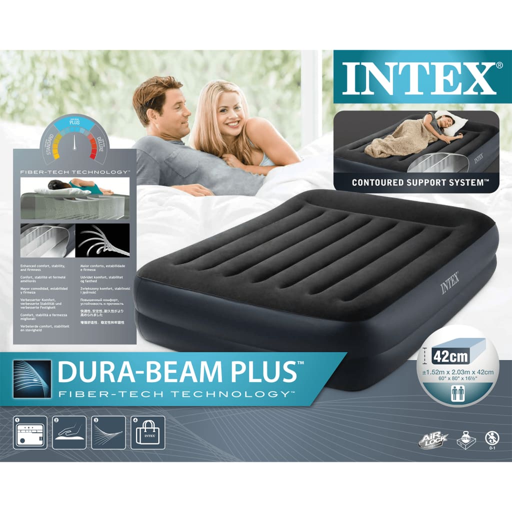 Intex Loftdýna "Dura-Beam Plus Pillow Rest Raised" Queen 42 cm