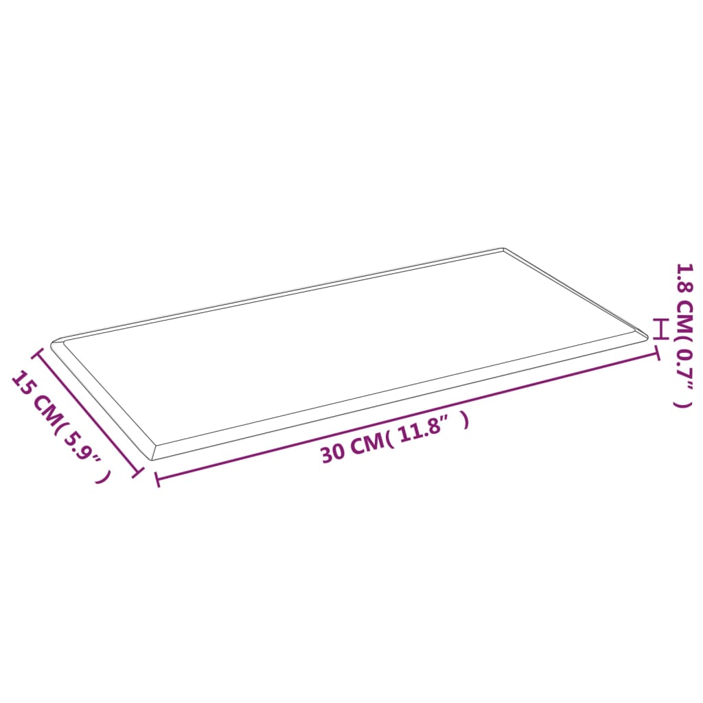 vidaXL Veggþil 12 stk. Rauður 30x15 cm Gervileður 0,54 m²