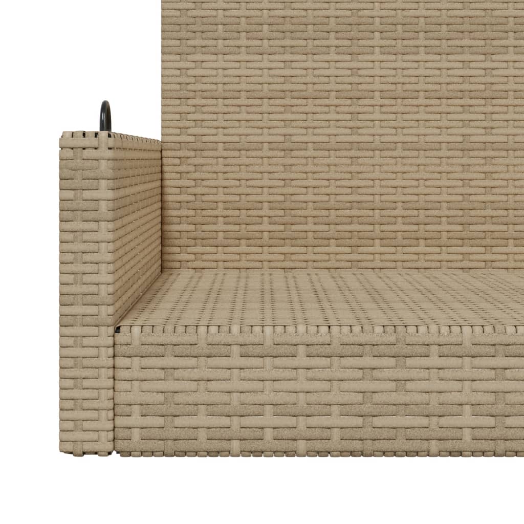 vidaXL Rólubekkur Drapplituð 119x56x48 cm Pólýrattan