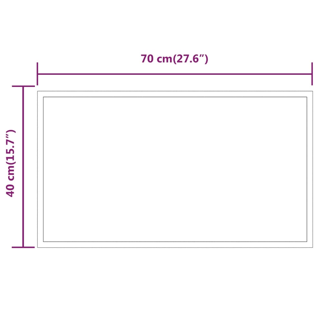 vidaXL LED Baðherbergisspegill 40x70 cm