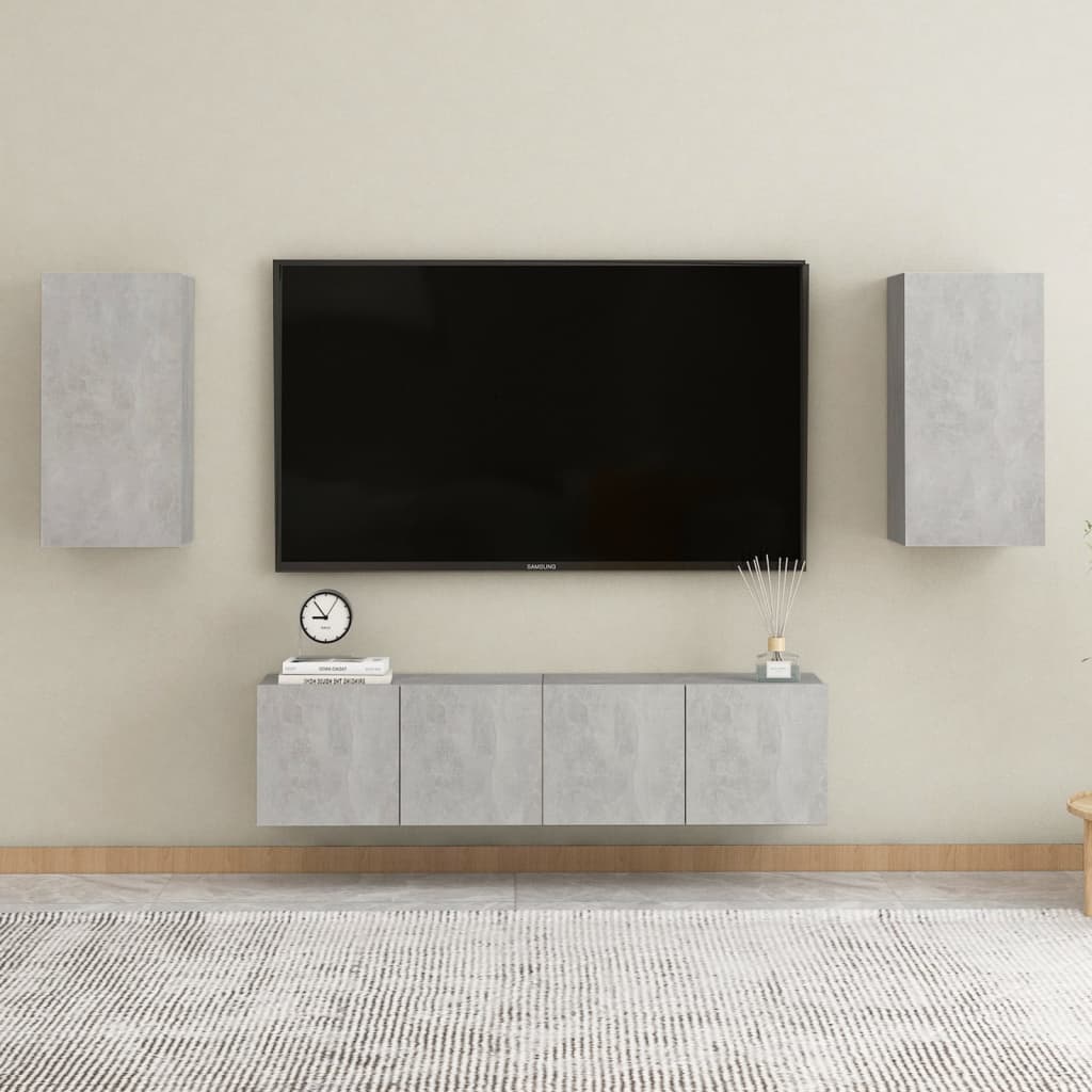 803335 vidaXL TV Cabinets 2 pcs Concrete Grey 30,5x30x60 cm Chipboard