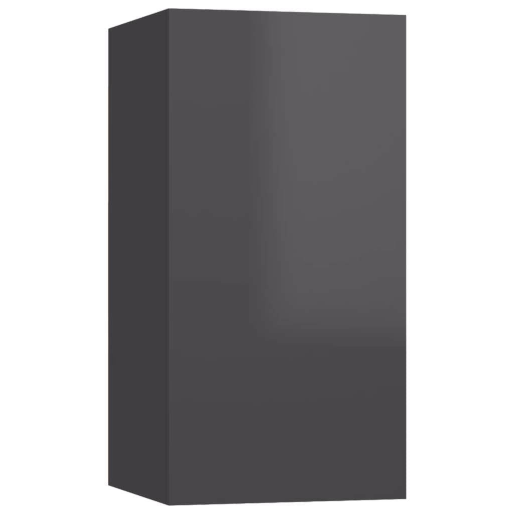 803342 vidaXL TV Cabinet High Gloss Grey 30,5x30x60 cm Chipboard
