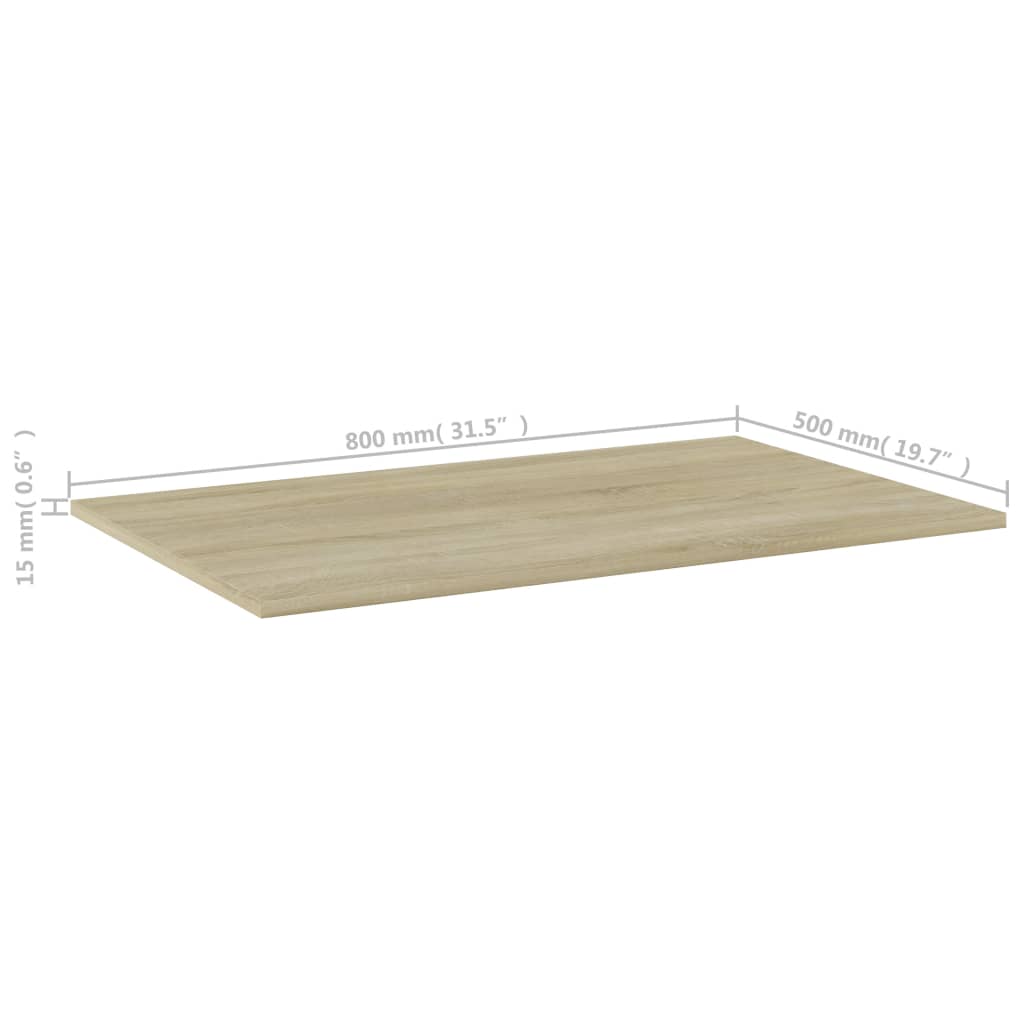805352 vidaXL Bookshelf Boards 4 pcs Sonoma Oak 80x50x1,5 cm Chipboard