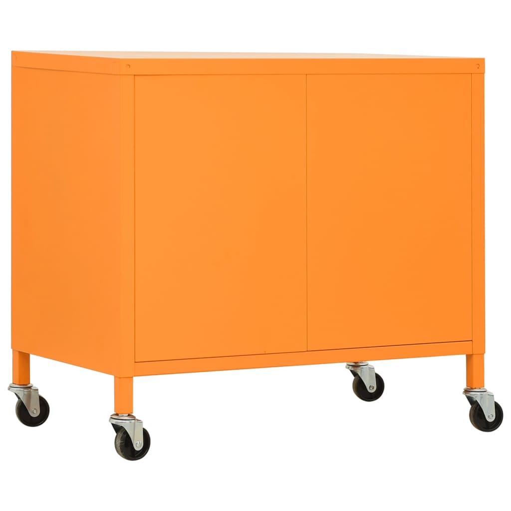 vidaXL Geymsluskápur Appelsínugul 60x35x56 cm Stál