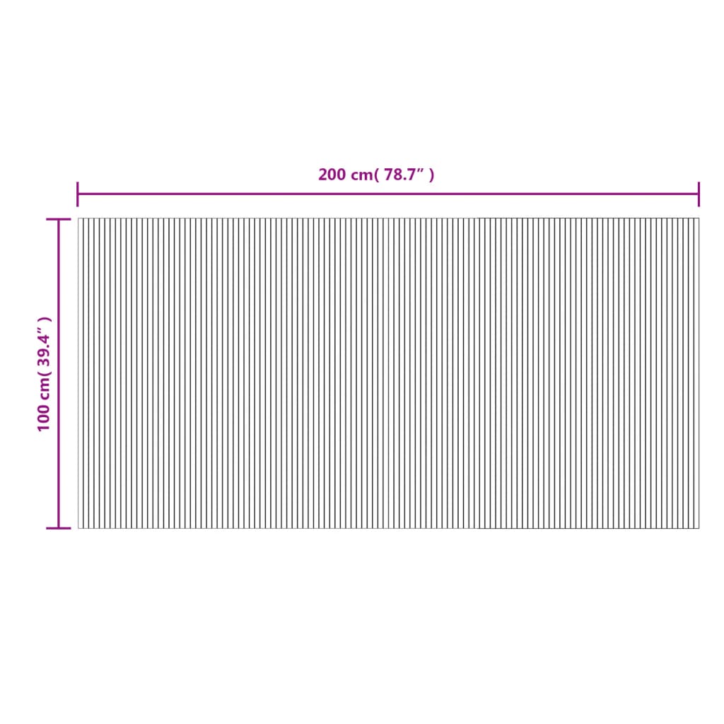 vidaXL Motta Ferhyrnd Brún 100x200 cm Bambus