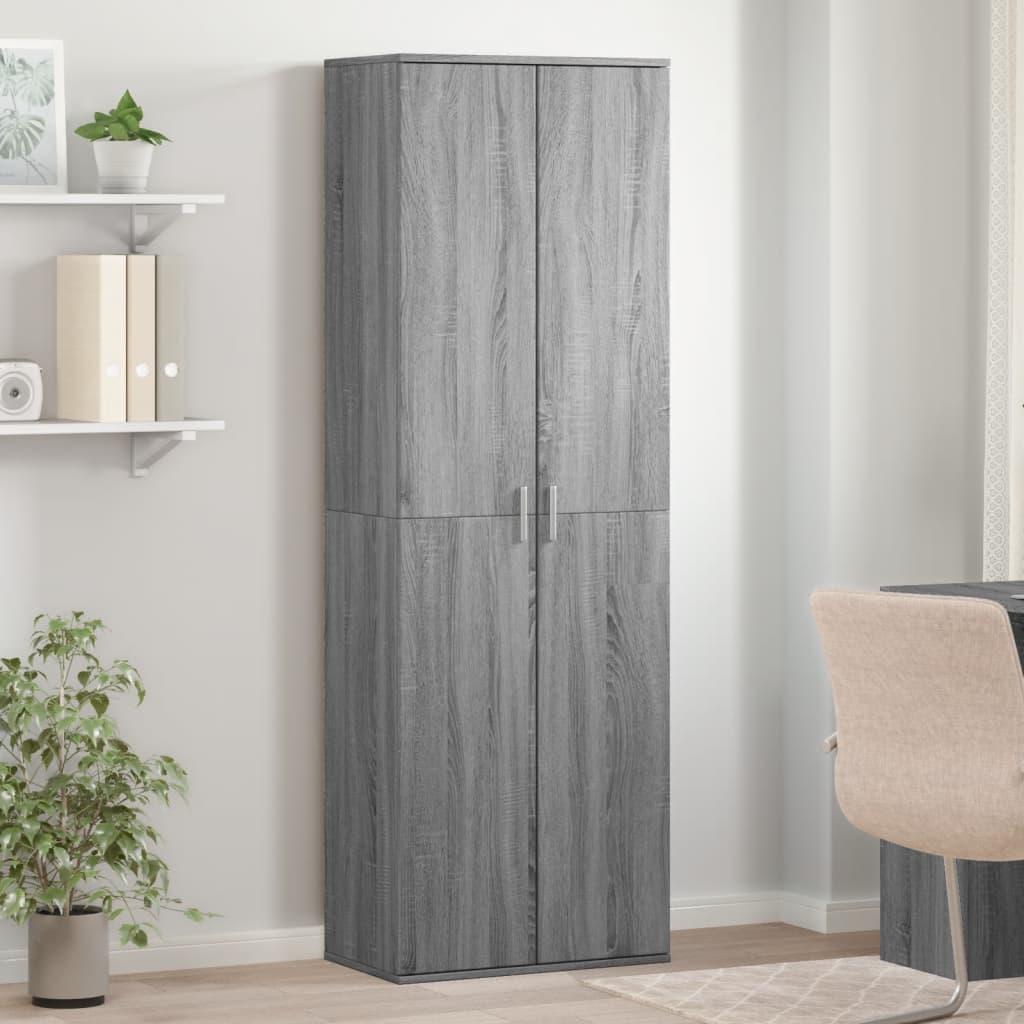 vidaXL Hár Skápur Grár Sonoma 60x35x180 cm Samsettur Viður