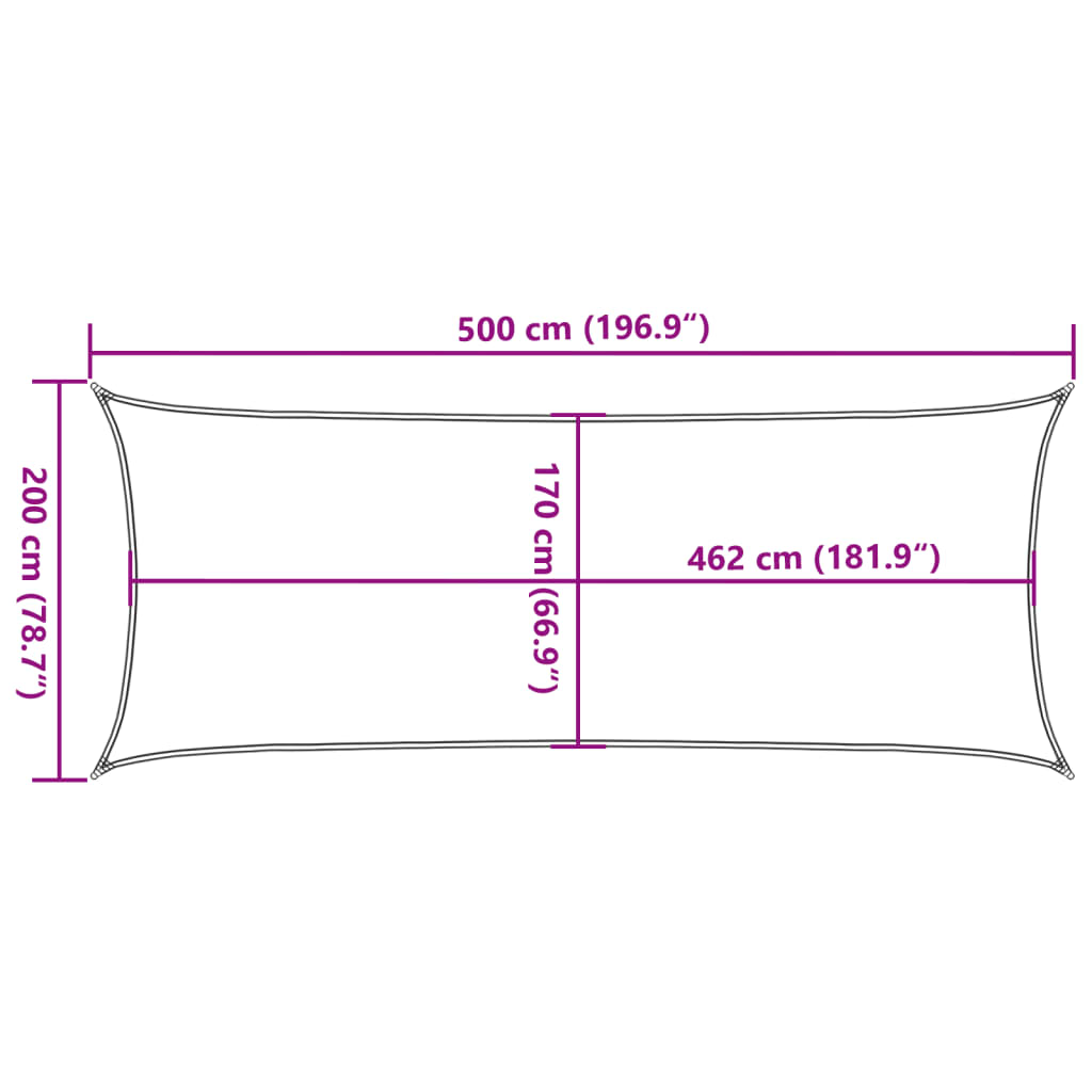 vidaXL Sólskyggnisegl Sandhvítt 5x2 m 100% Pólýester Oxford