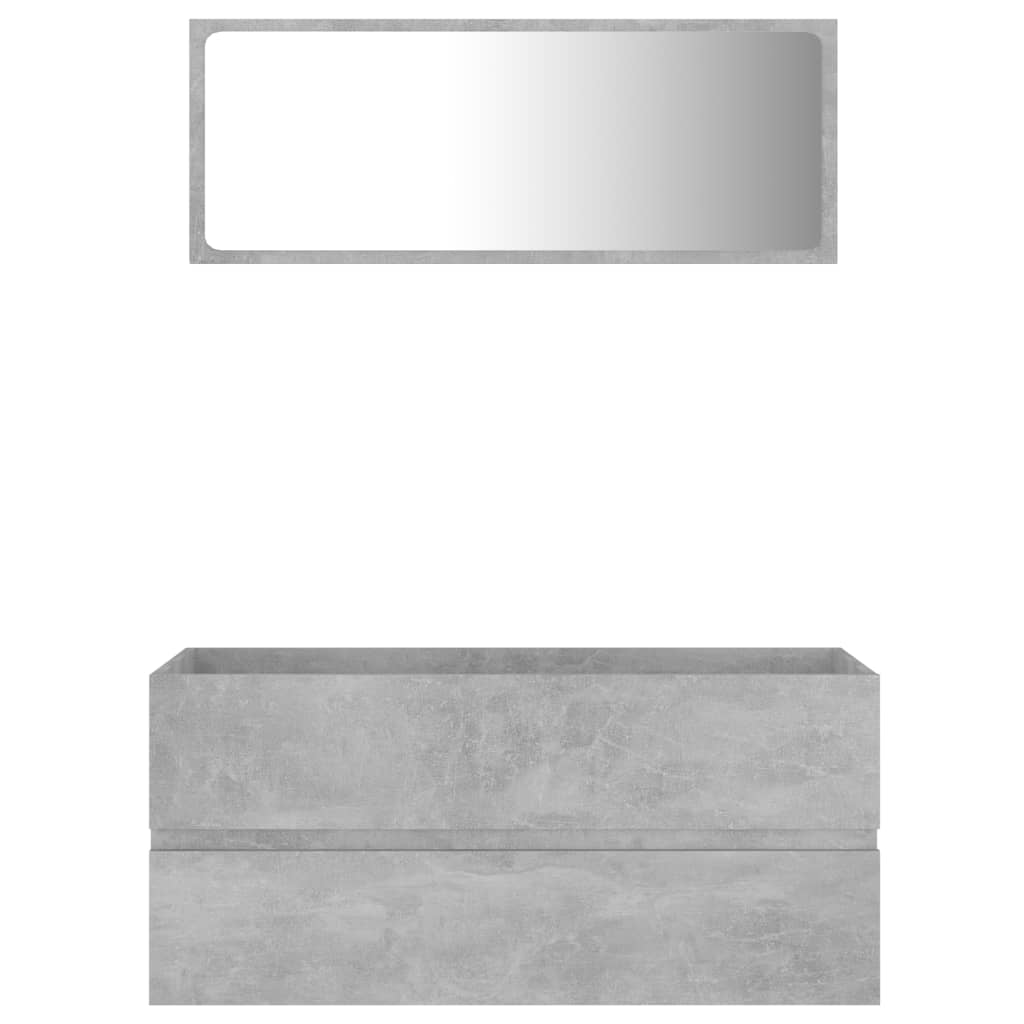 804903 vidaXL 2 Piece Bathroom Furniture Set Concrete Grey Chipboard