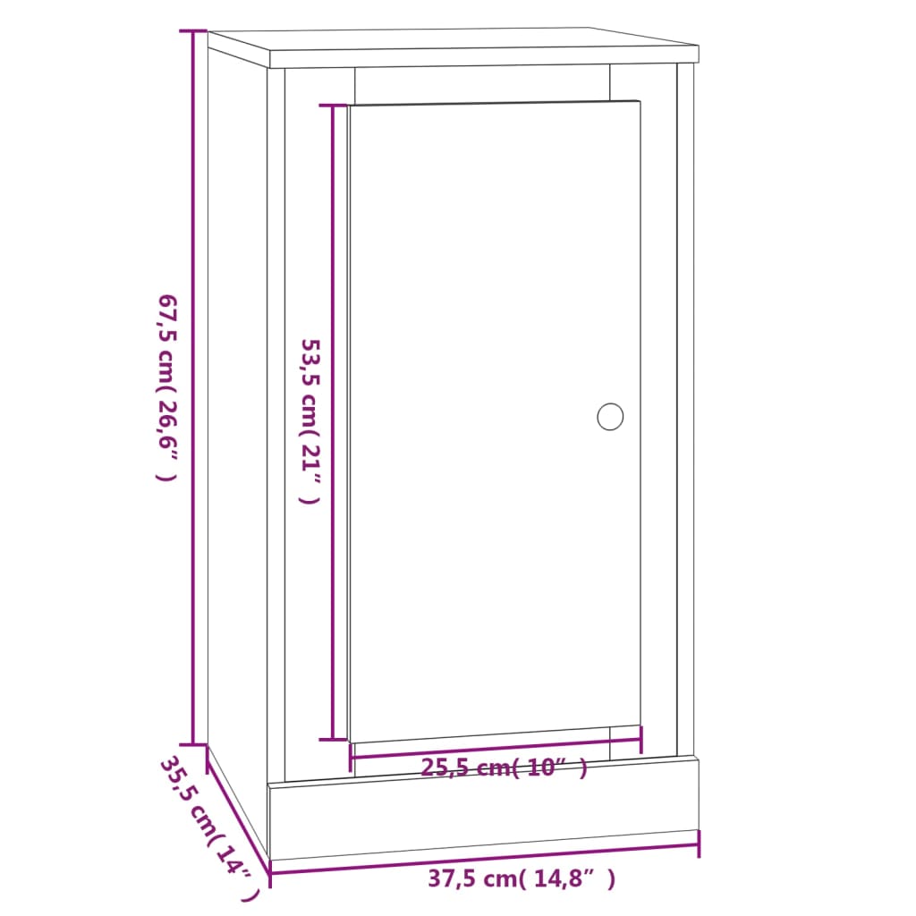 vidaXL Skenkir 2 stk. Svartur 37,5x35,5x67,5 cm Samsettur Viður