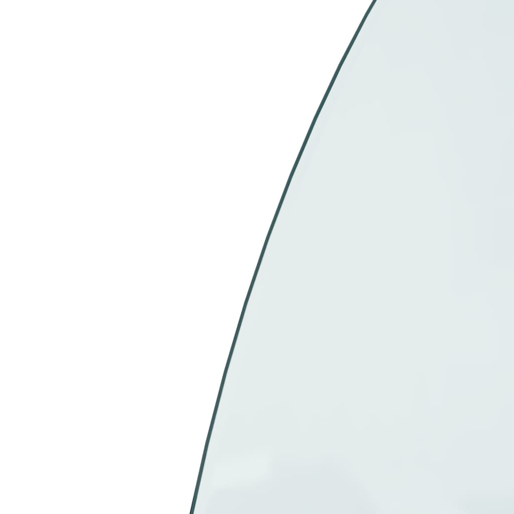 vidaXL Glerplata fyrir Arinn Hálfhringlaga 800x600 mm