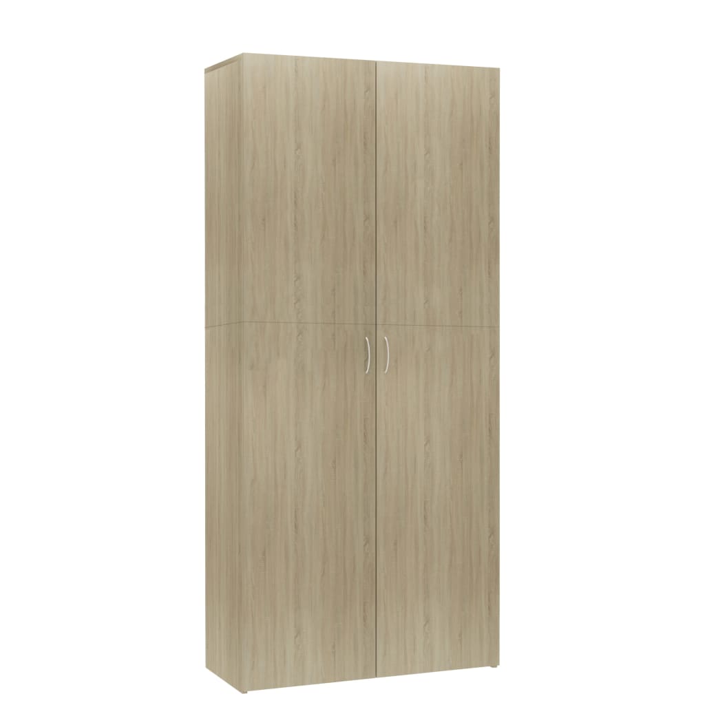 800291 vidaXL Shoe Cabinet Sonoma Oak 80x35,5x180 cm Chipboard