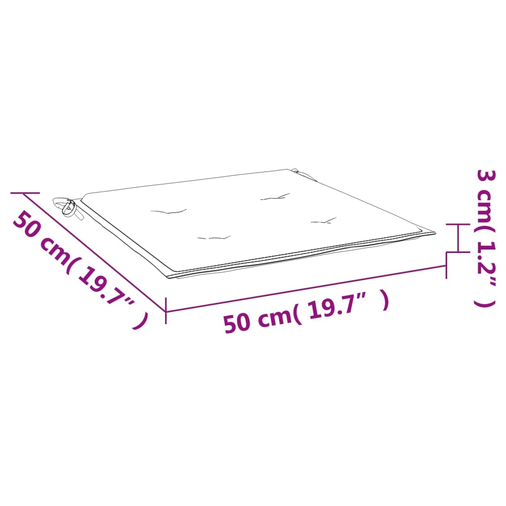 vidaXL Sófapúðar fyrir Brettasófa 2 stk. Dökkblátt 50x50x3 cm Áklæði