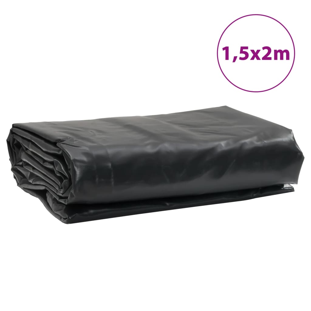 vidaXL Segldúkur Svartur 1,5x2 m 650 g/m²