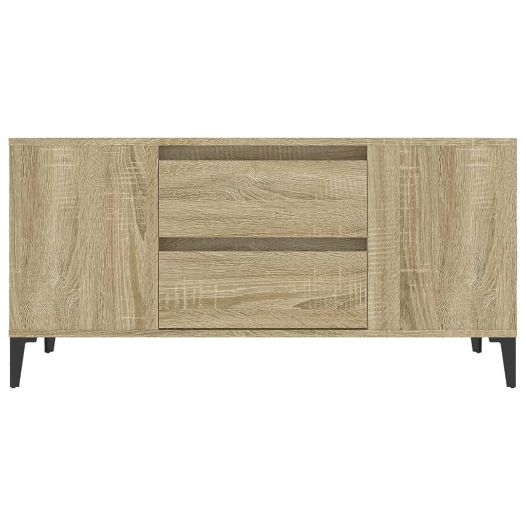 vidaXL Sjónvarpsskápur Sonoma Eik 102x44,5x50 cm Samsettur Viður