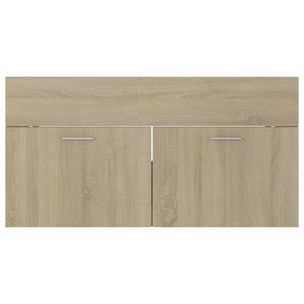 804668 vidaXL Sink Cabinet Sonoma Oak 90x38,5x46 cm Chipboard