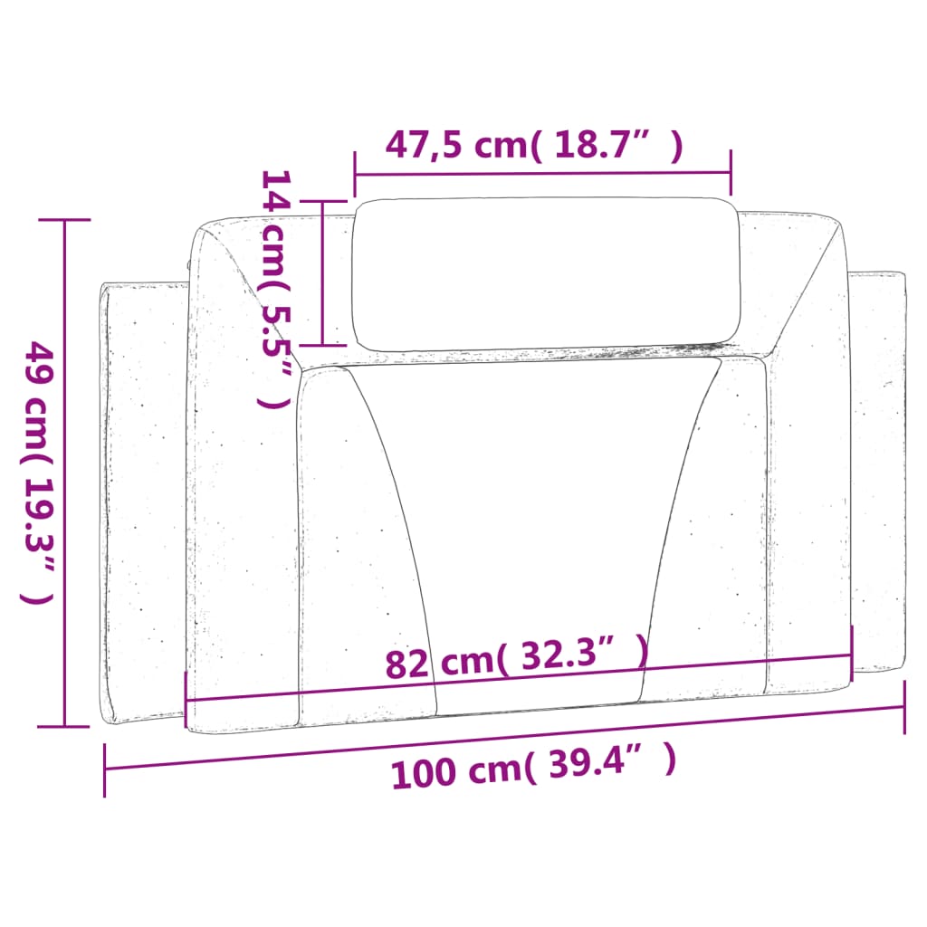 vidaXL Höfðagaflspúði Brúnn 100 cm Gervileður