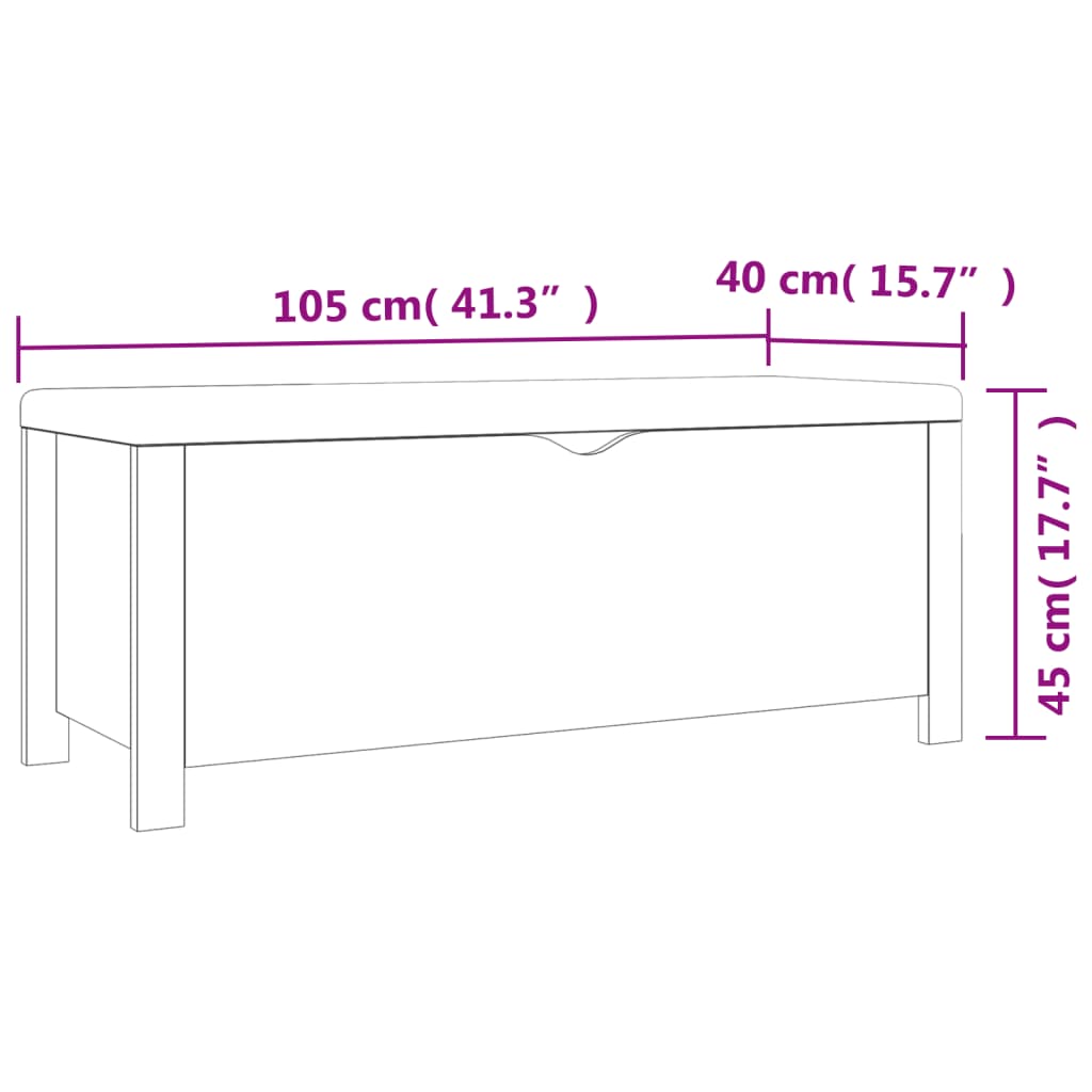 vidaXL Geymslukassi með Sessu Sonoma Eik 105x40x45 cm (Aðeins BNA)