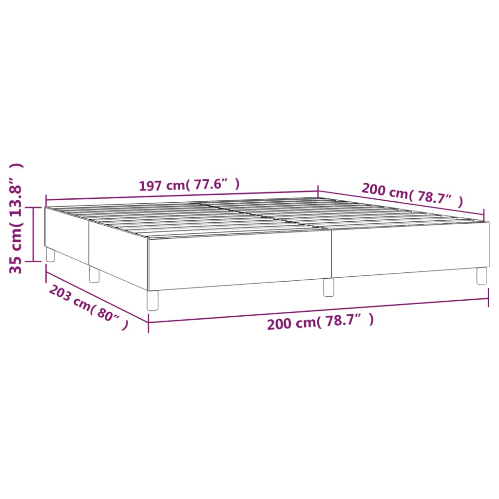 vidaXL Rúmgrind Bleik 200x200 cm Flauel