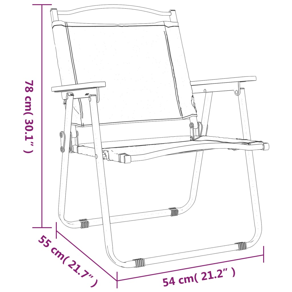 vidaXL Útilegustólar 2 stk 54x55x78 cm Grænn Oxfordefni