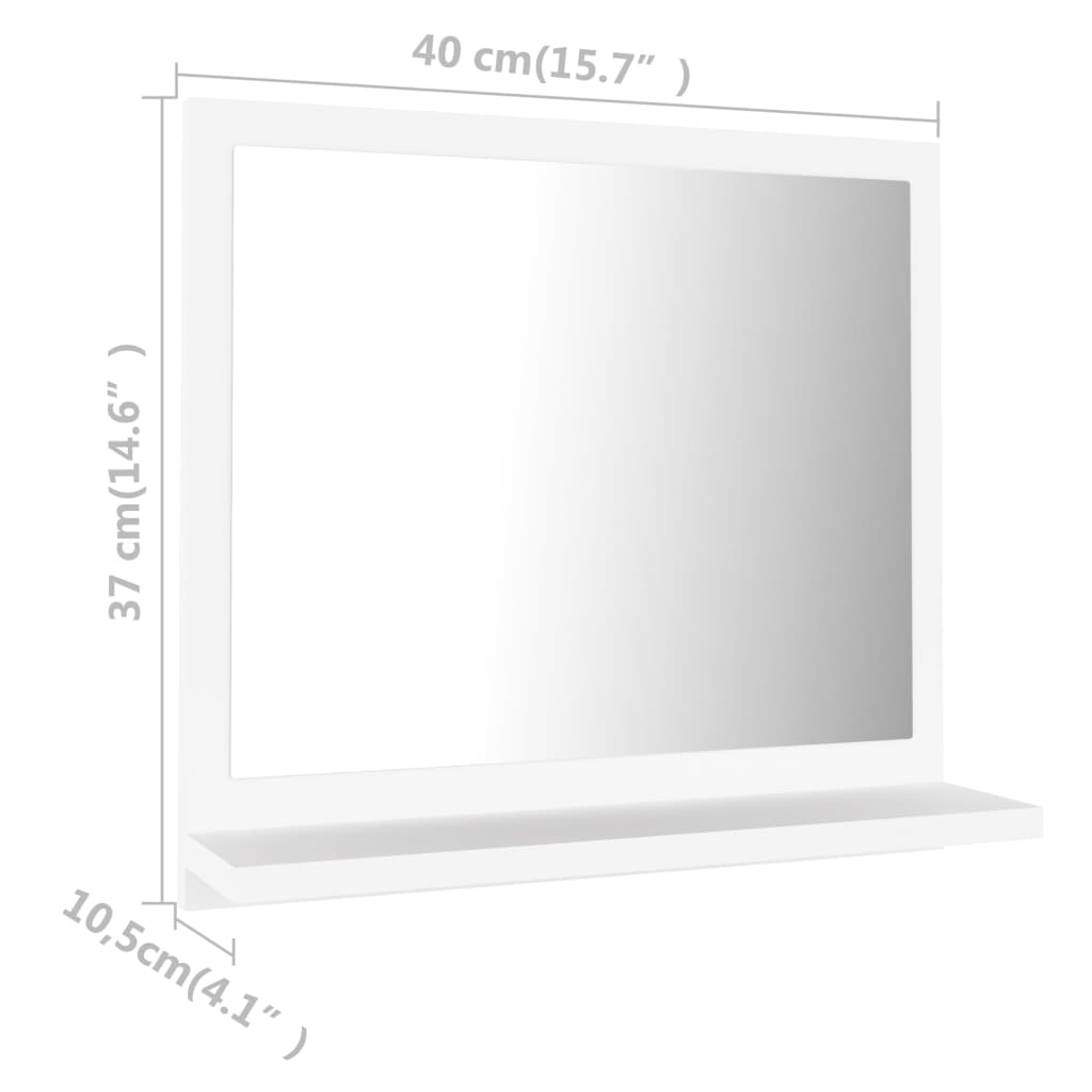 804553 vidaXL Bathroom Mirror White 40x10,5x37 cm Chipboard