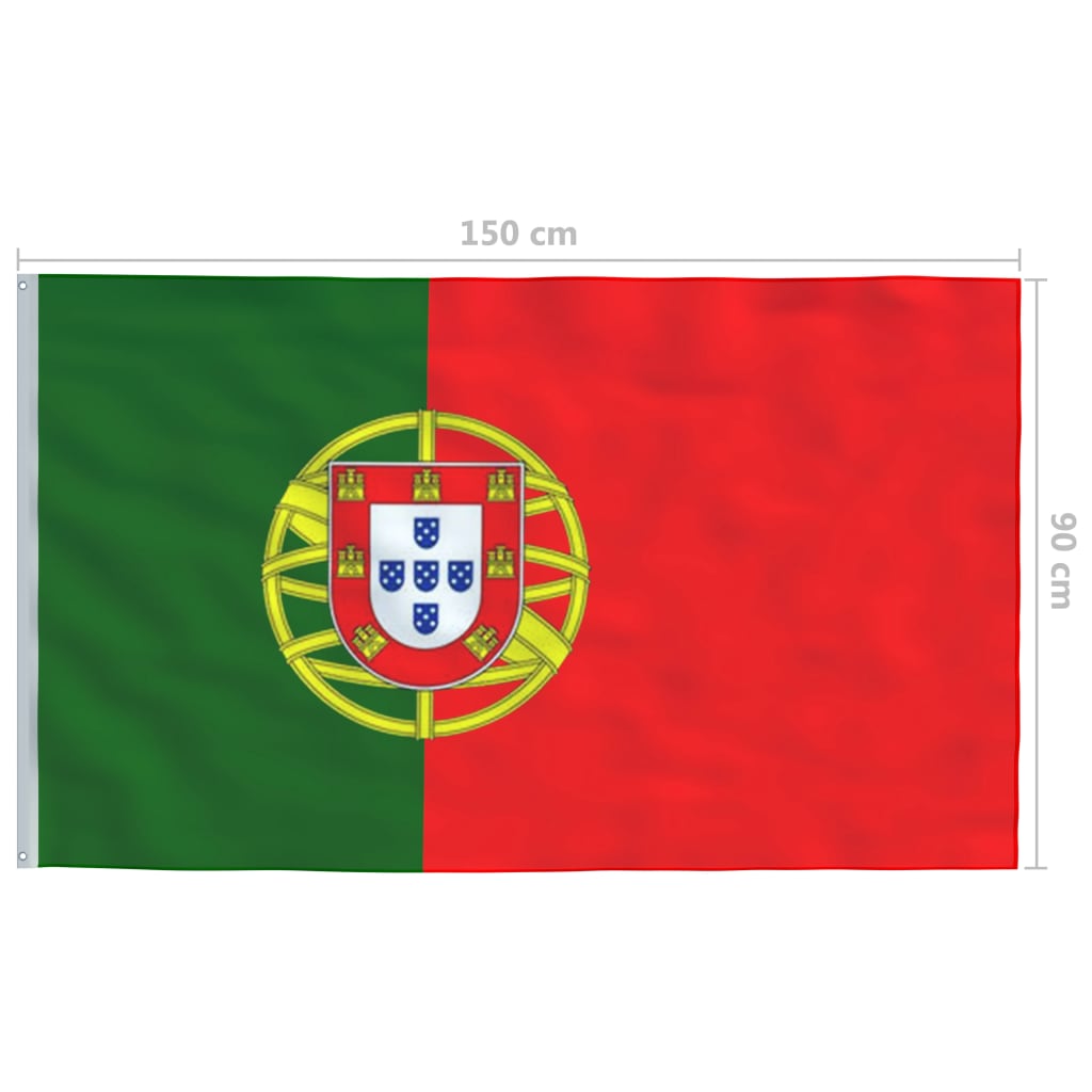 vidaXL Portúgalski Fáninn 90 x 150 cm