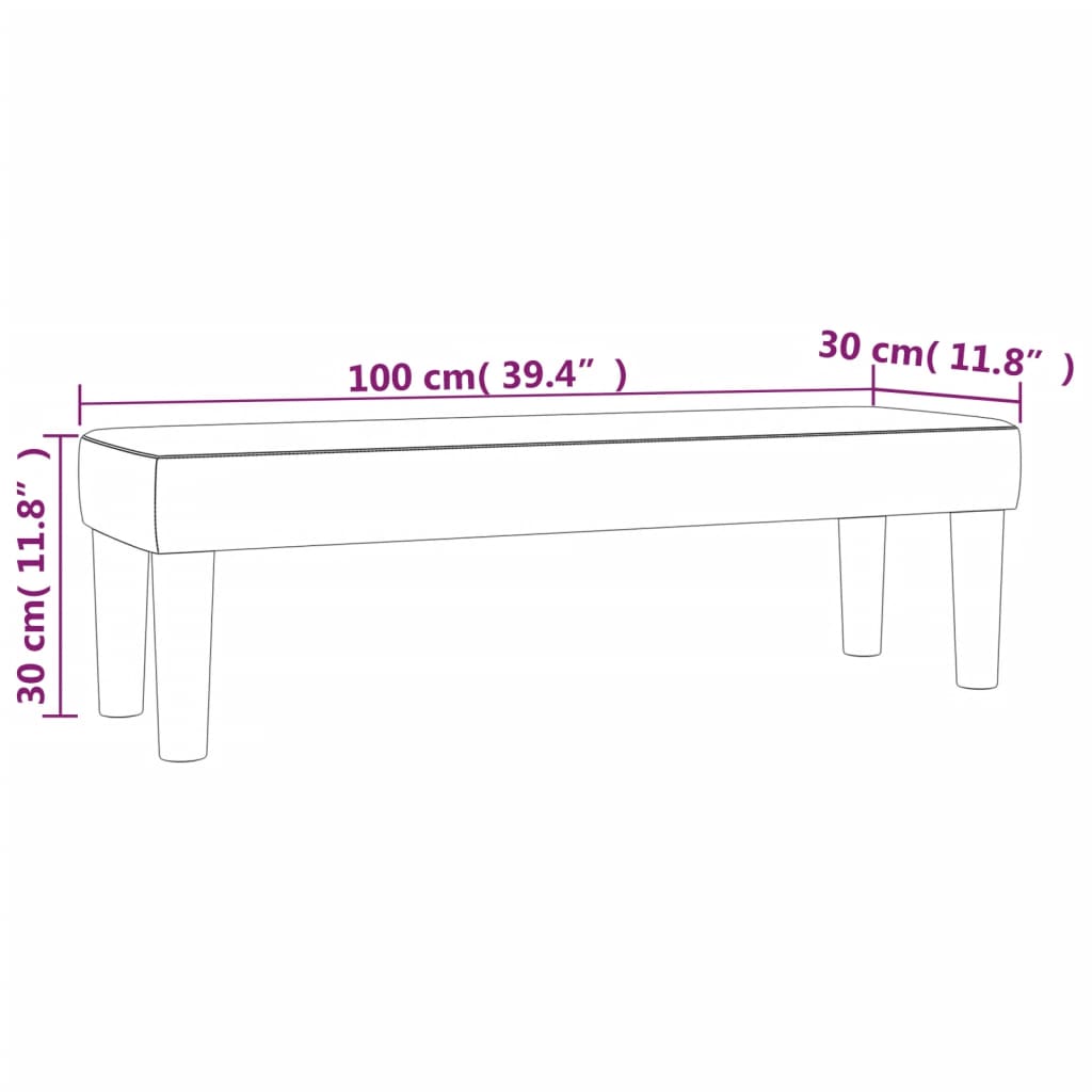 vidaXL Bekkur Dökkbrúnn 100x30x30 cm Efni