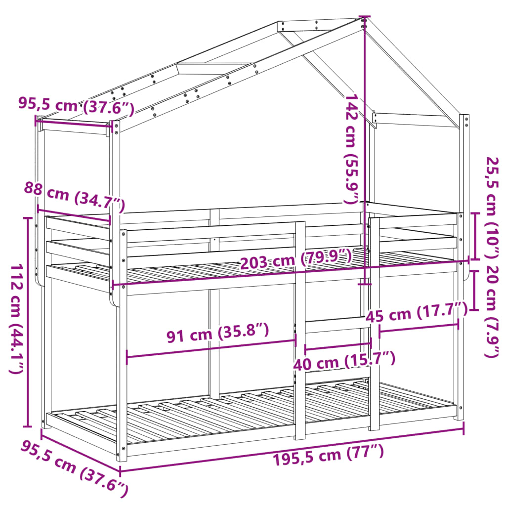 vidaXL Koja án Dýnu Vaxbrún 90x190 cm Gegnheil Fura