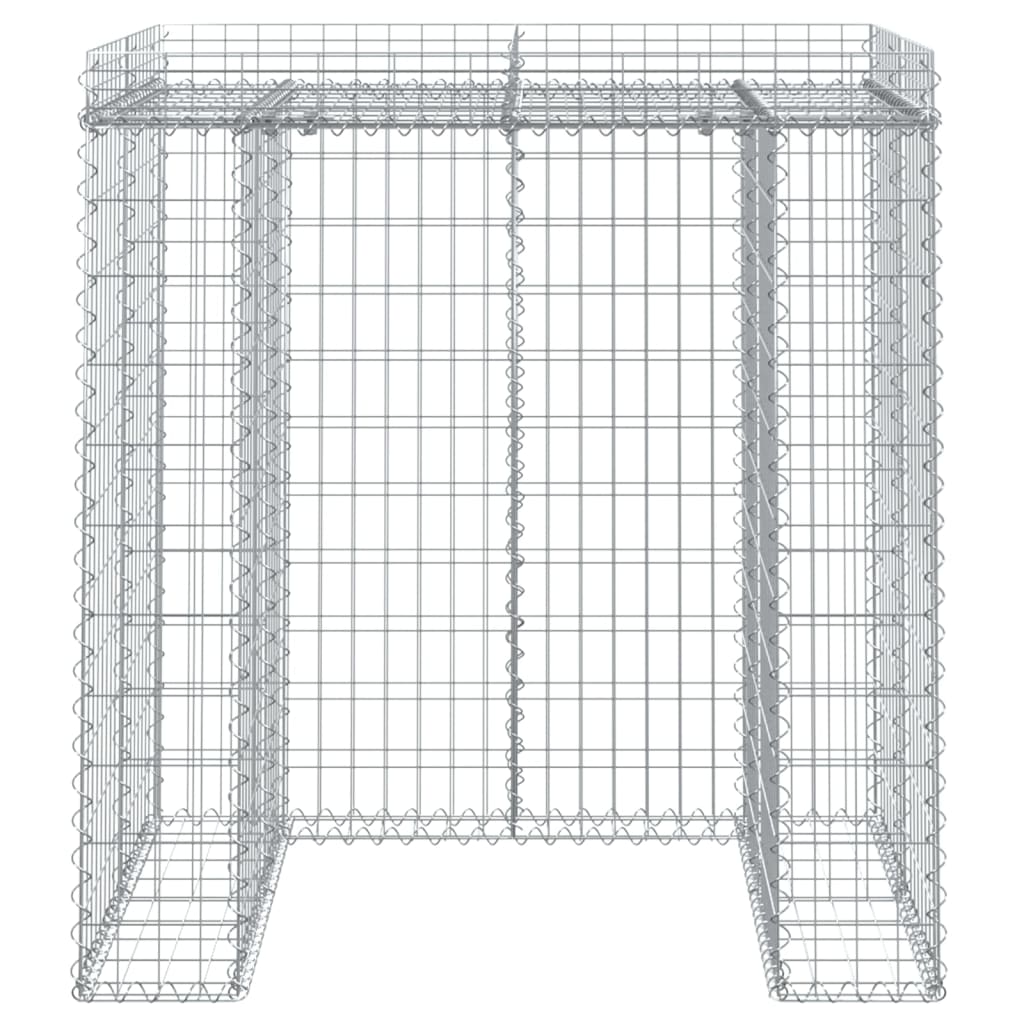 vidaXL Gabion Veggur fyrir Ruslatunnu 110x91x120 cm Galvaniserað Járn