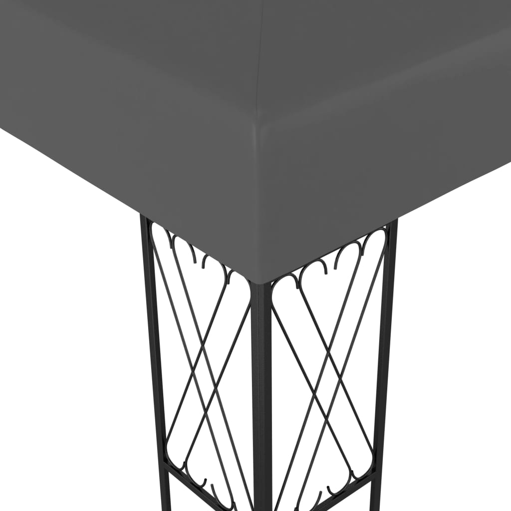 vidaXL Gazebo með LED strengjaljósum 3x4 m Reykgrátt Tauáklæði