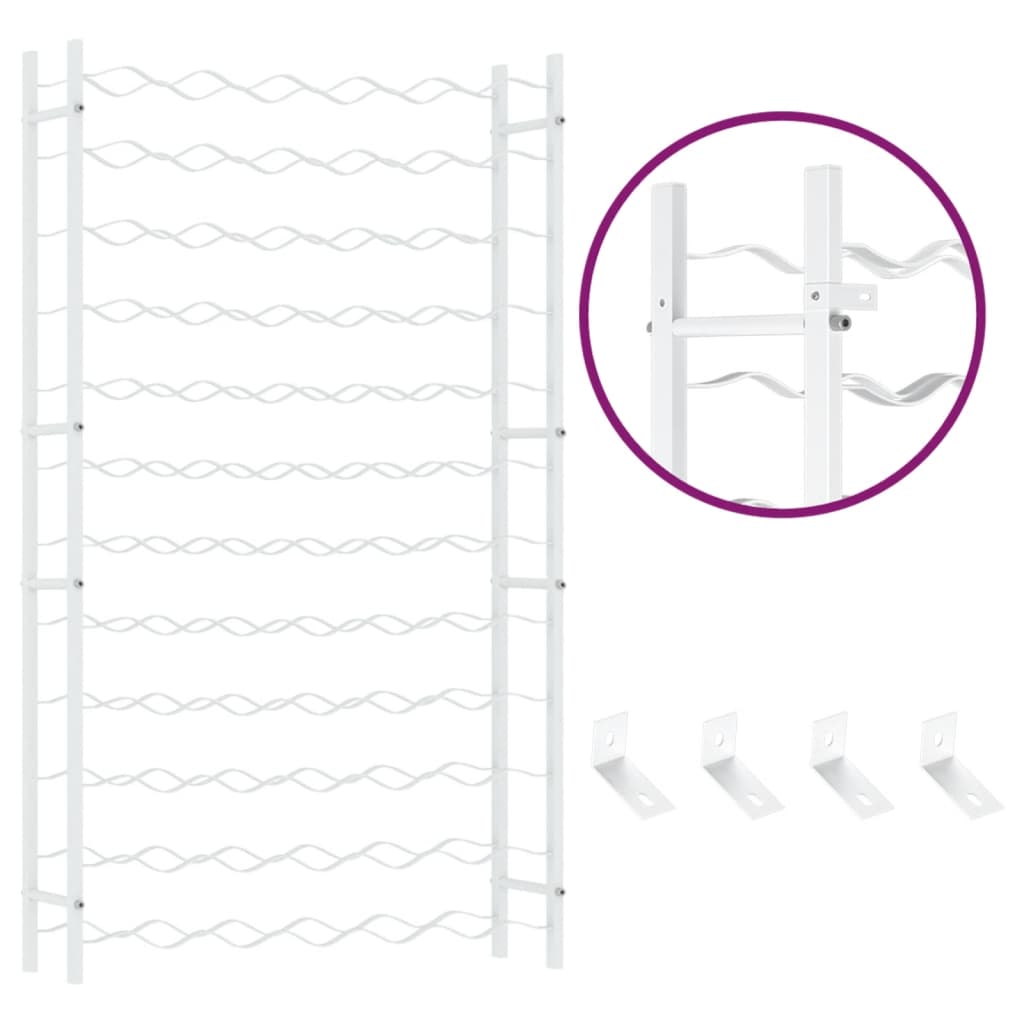 vidaXL Vínrekki fyrir 72 Flöskur Hvítur Málmur
