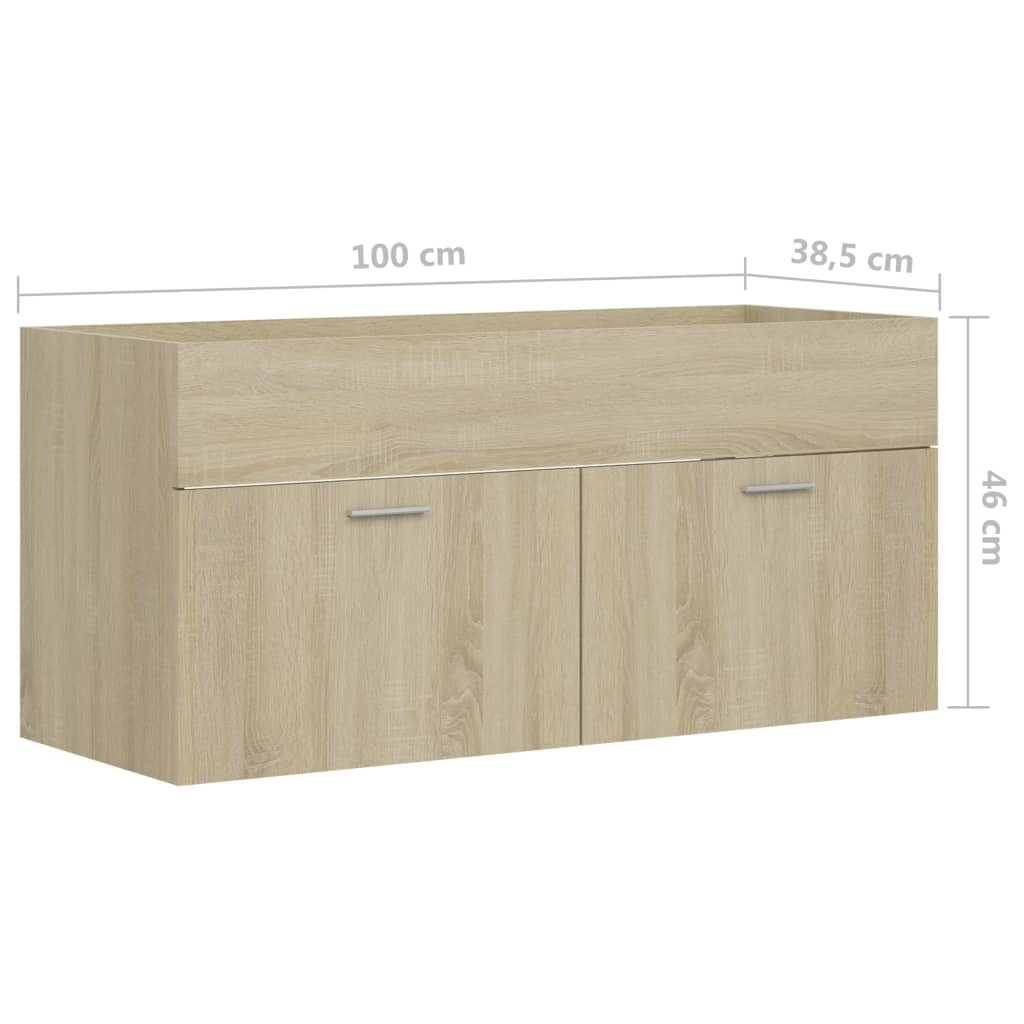 804677 vidaXL Sink Cabinet Sonoma Oak 100x38,5x46 cm Chipboard