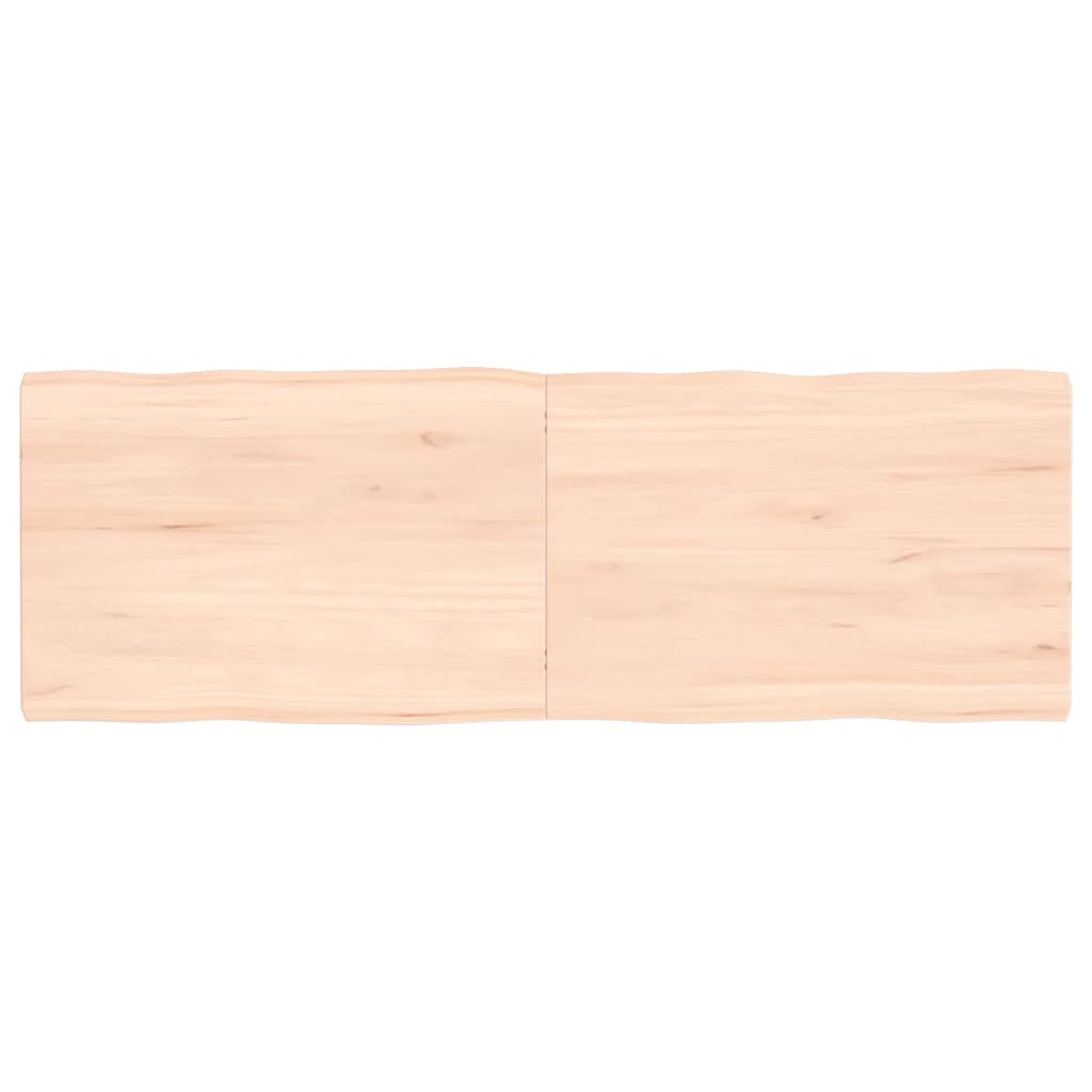 vidaXL Borðplata 120x40x(2-4) cm Ómeðhöndluð Gegnheil Náttúrul. Brúnir