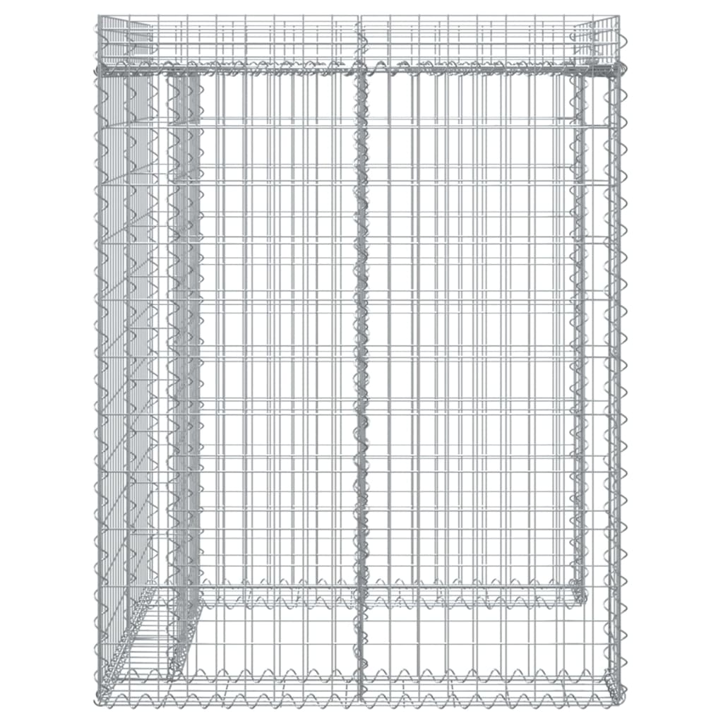 vidaXL Gabion Veggur fyrir Ruslatunnu 110x91x120 cm Galvaniserað Járn