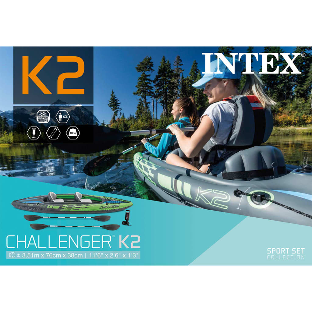 Intex Uppblásanlegur Kajak "Challenger K2" 351x76x38 cm 68306NP