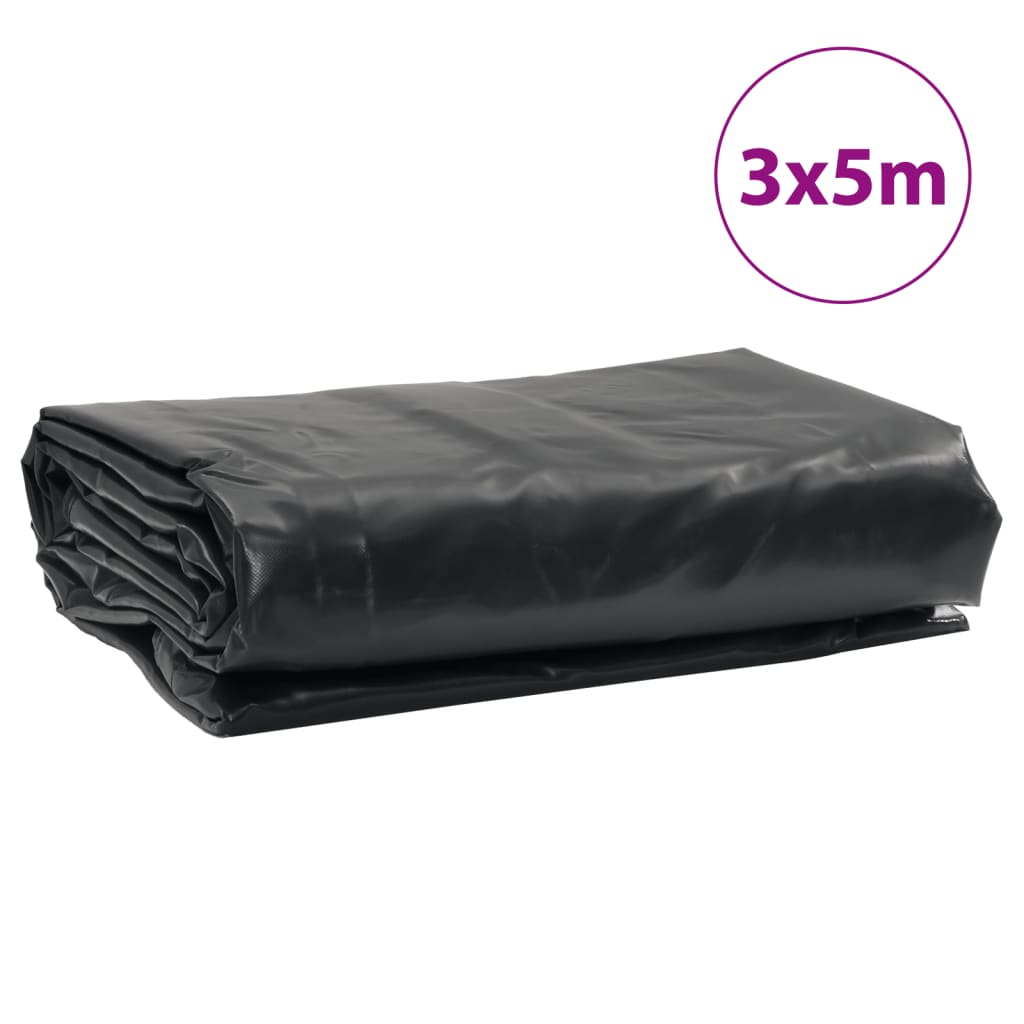 vidaXL Segldúkur Reykgrár 3x5 m 650 g/m²