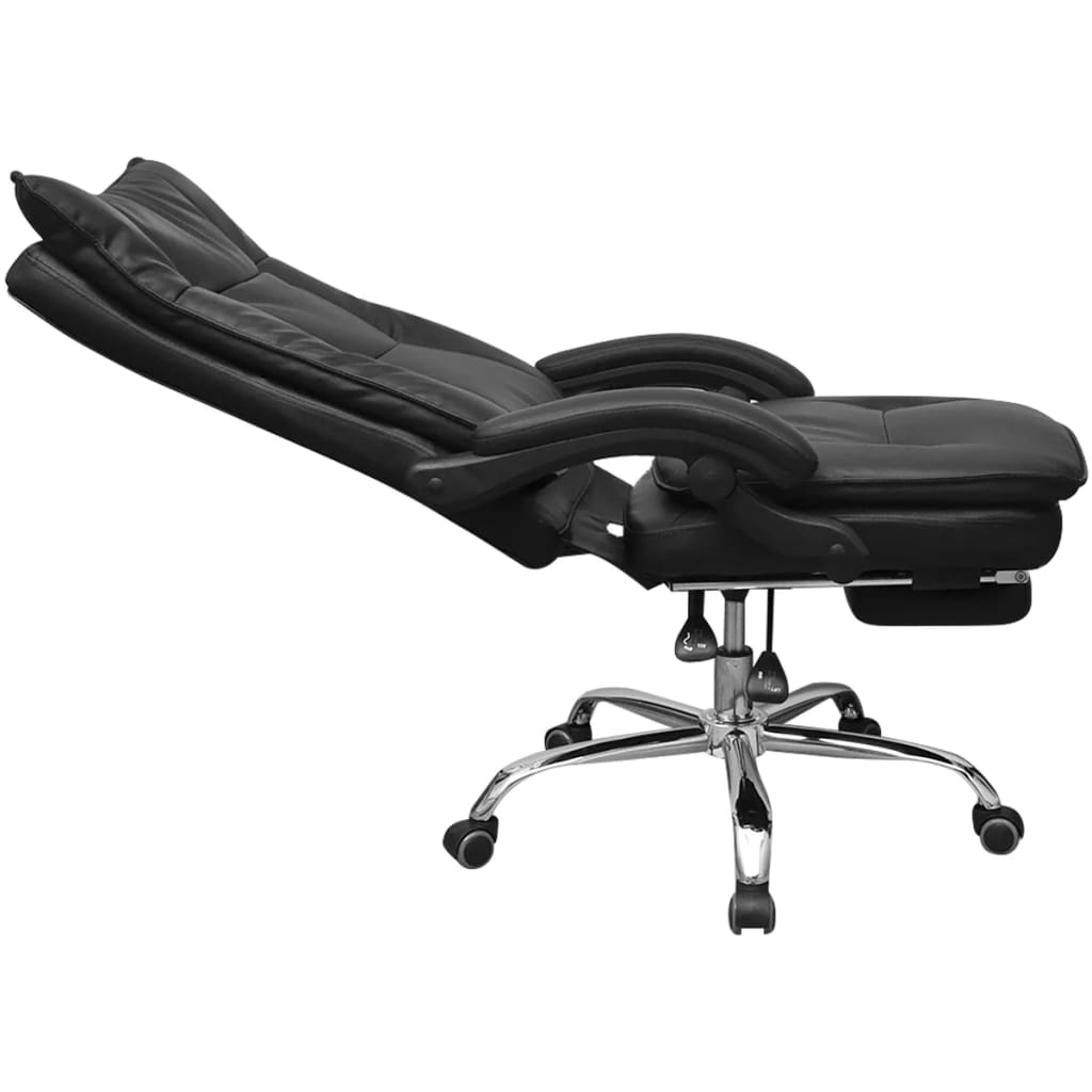 242893 vidaXL Reclining Executive Office Chair with Footrest Black