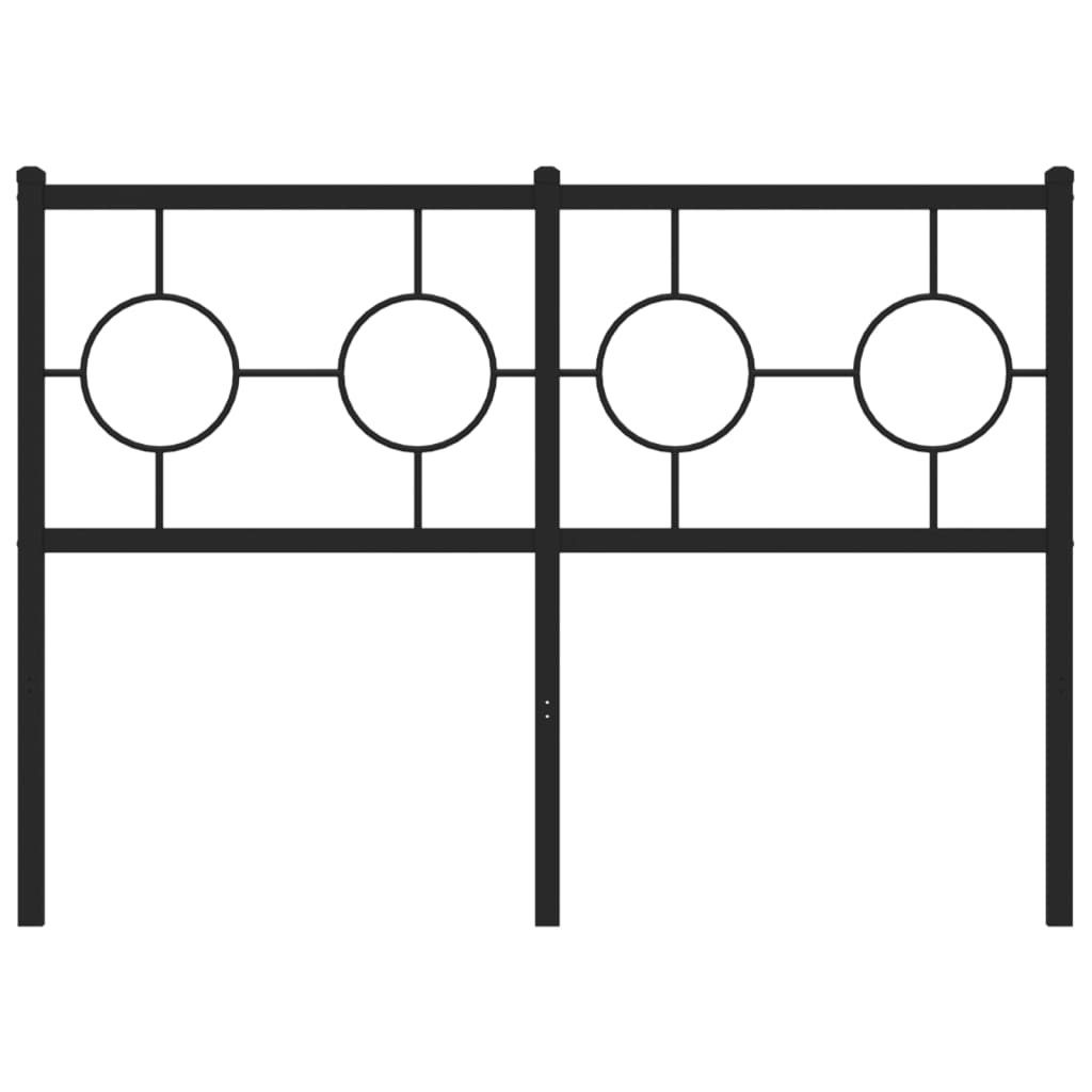 vidaXL Höfuðgafl úr Málmi Svartur 120 cm