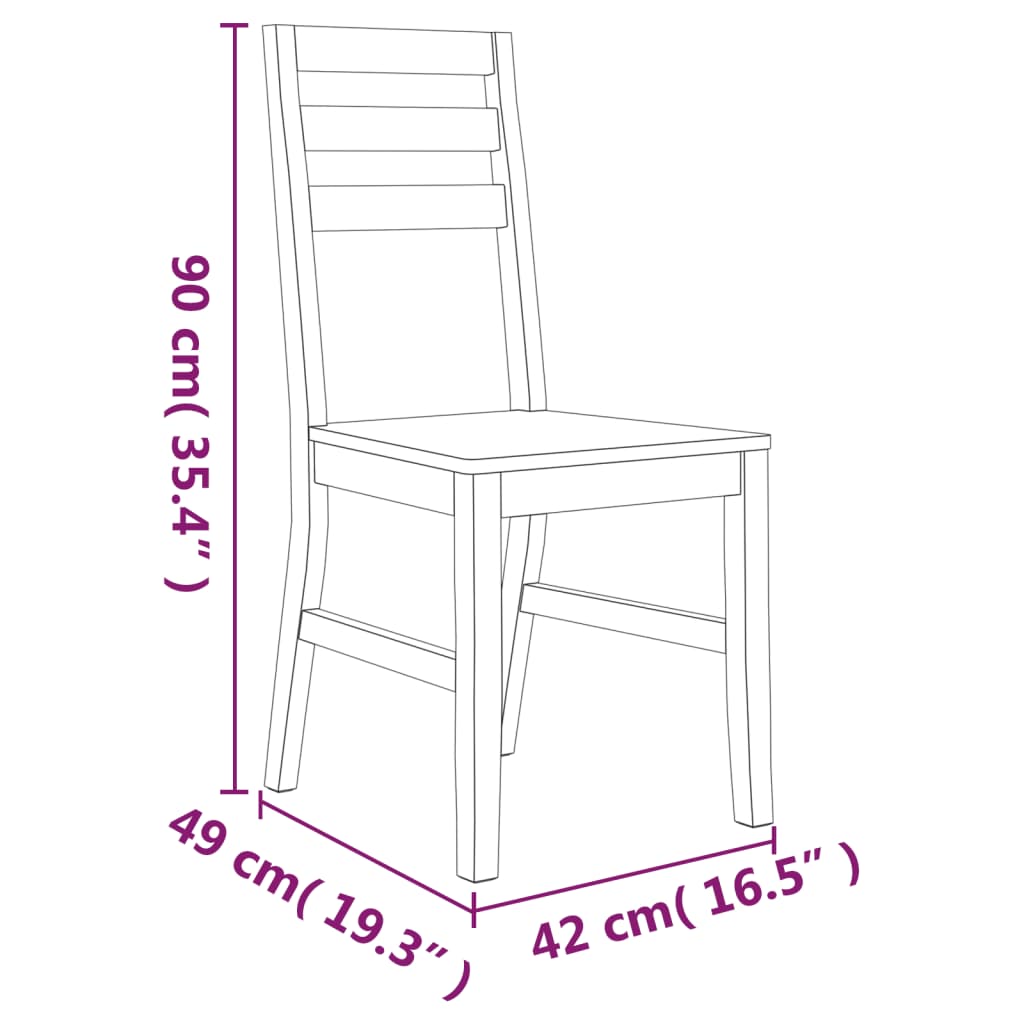 vidaXL Borðstofustólar 8 stk. Gegnheil Akasía