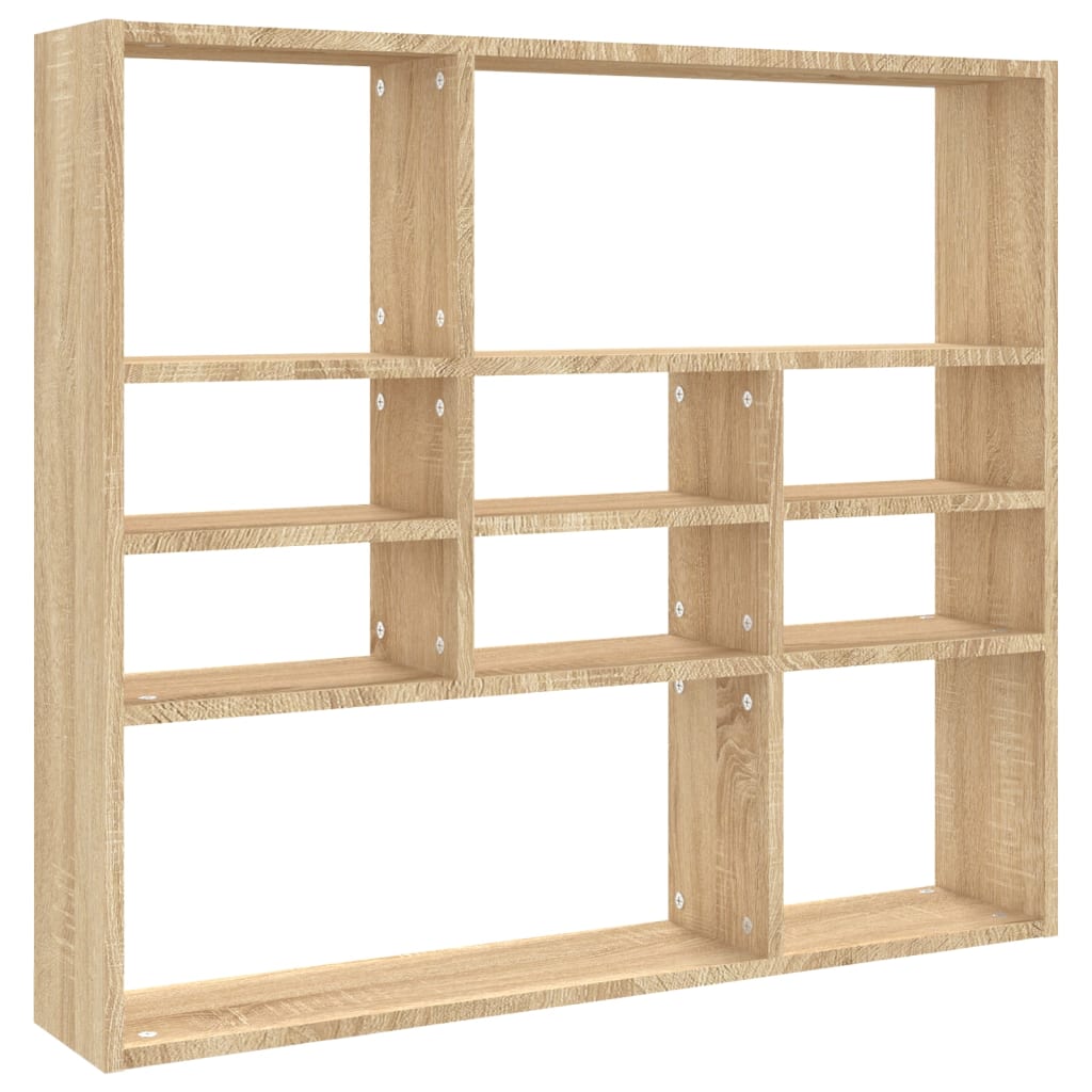 802942 vidaXL Wall Shelf Sonoma Oak 90x16x78 cm Chipboard