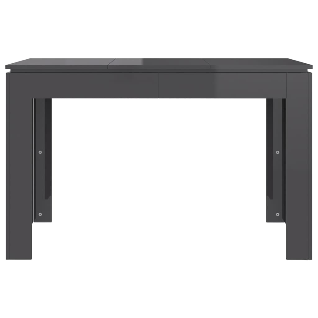 800764 vidaXL Dining Table High Gloss Grey 120x60x76 cm Chipboard