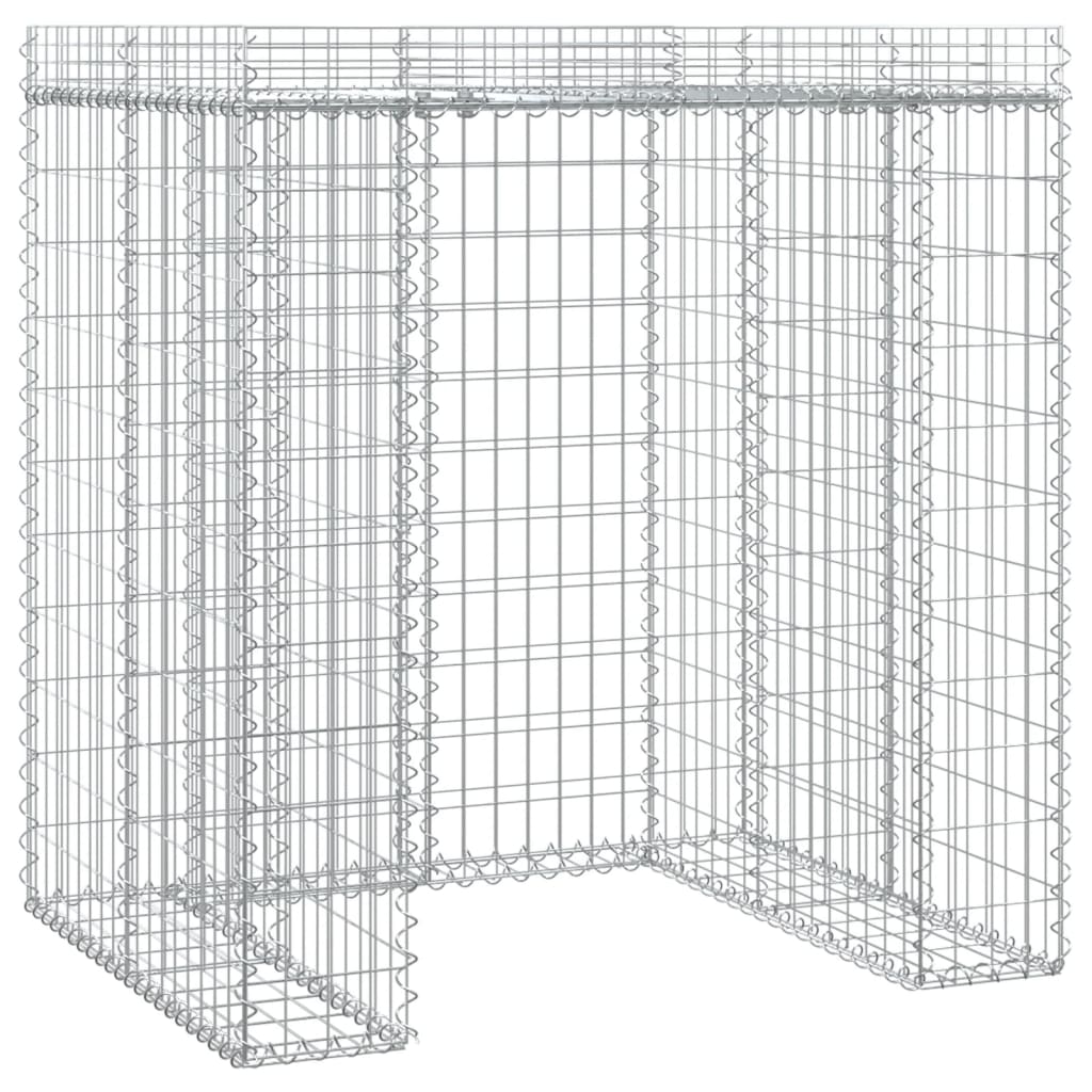 vidaXL Gabion Veggur fyrir Ruslatunnu 110x91x120 cm Galvaniserað Járn