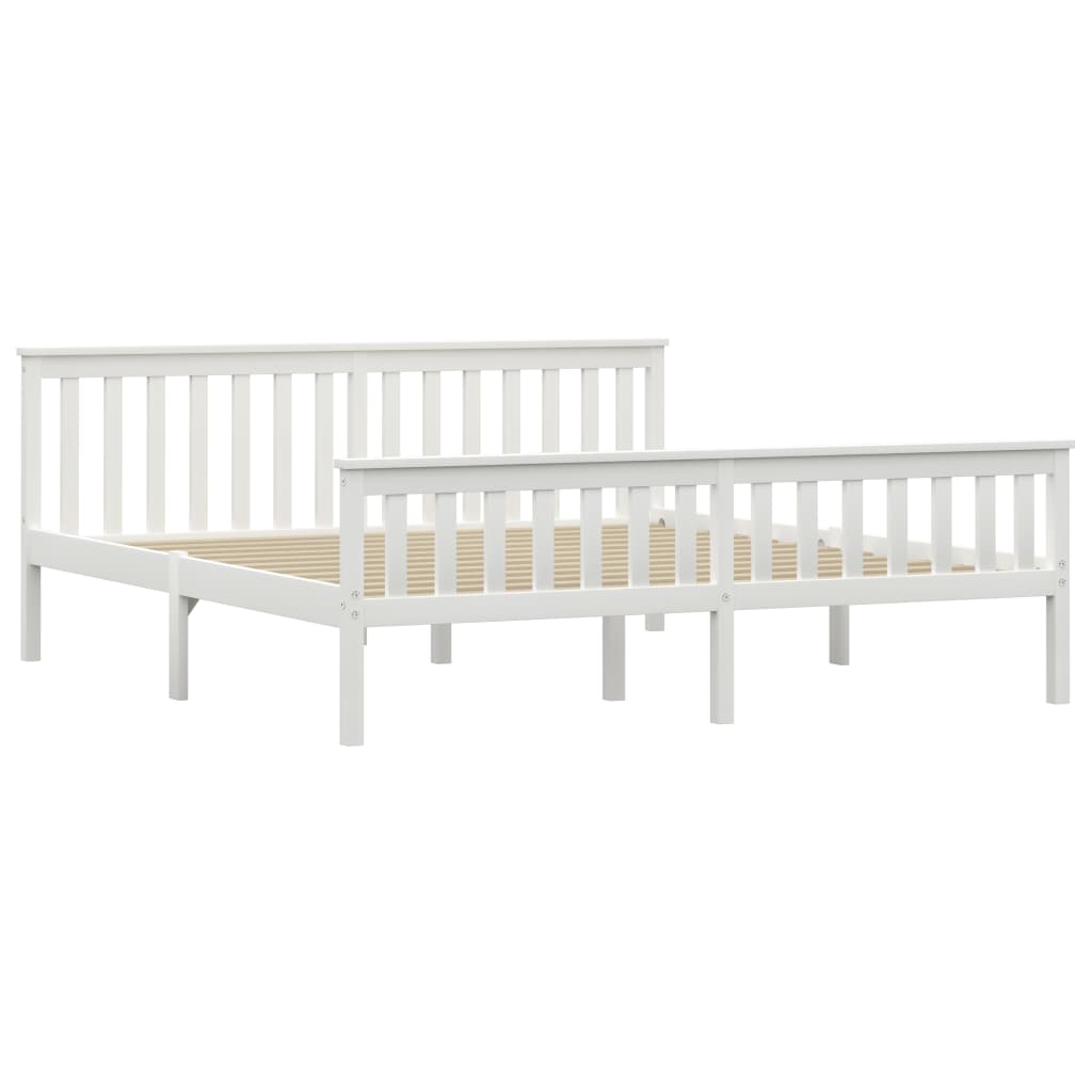 283219 vidaXL Bed Frame White Solid Pinewood 180x200 cm