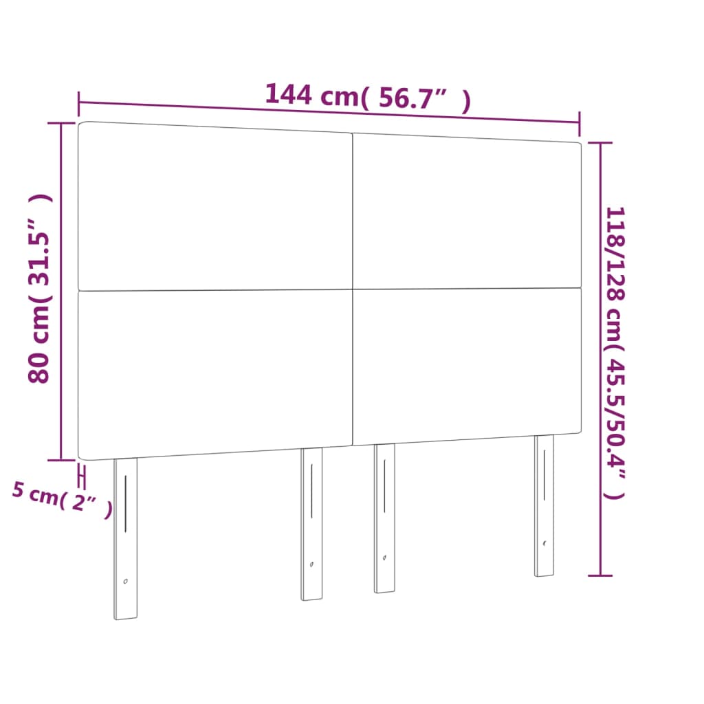 vidaXL Höfðagaflar 4 stk. 72x5x78/88 cm Dökkgrátt Efni