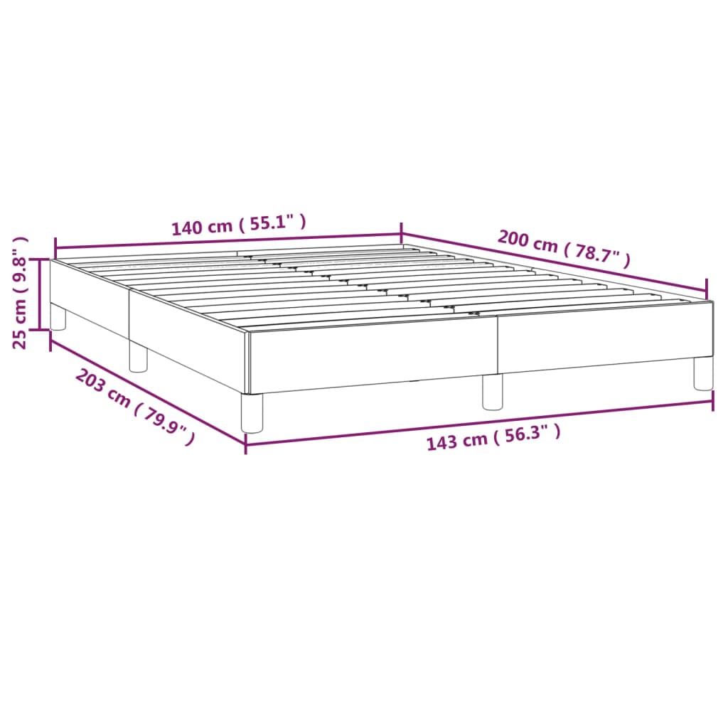 vidaXL Rúmgrind án Dýnu Ljósgrá 140x200 cm Efni